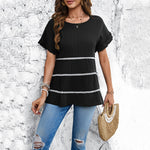 Casual Loose Short Sleeve Tops Wholesale Womens Clothing N3824040100110