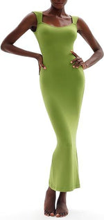 Square Neck Bodycon Fishtail Maxi Dresses Wholesale Womens Clothing N3824061200013