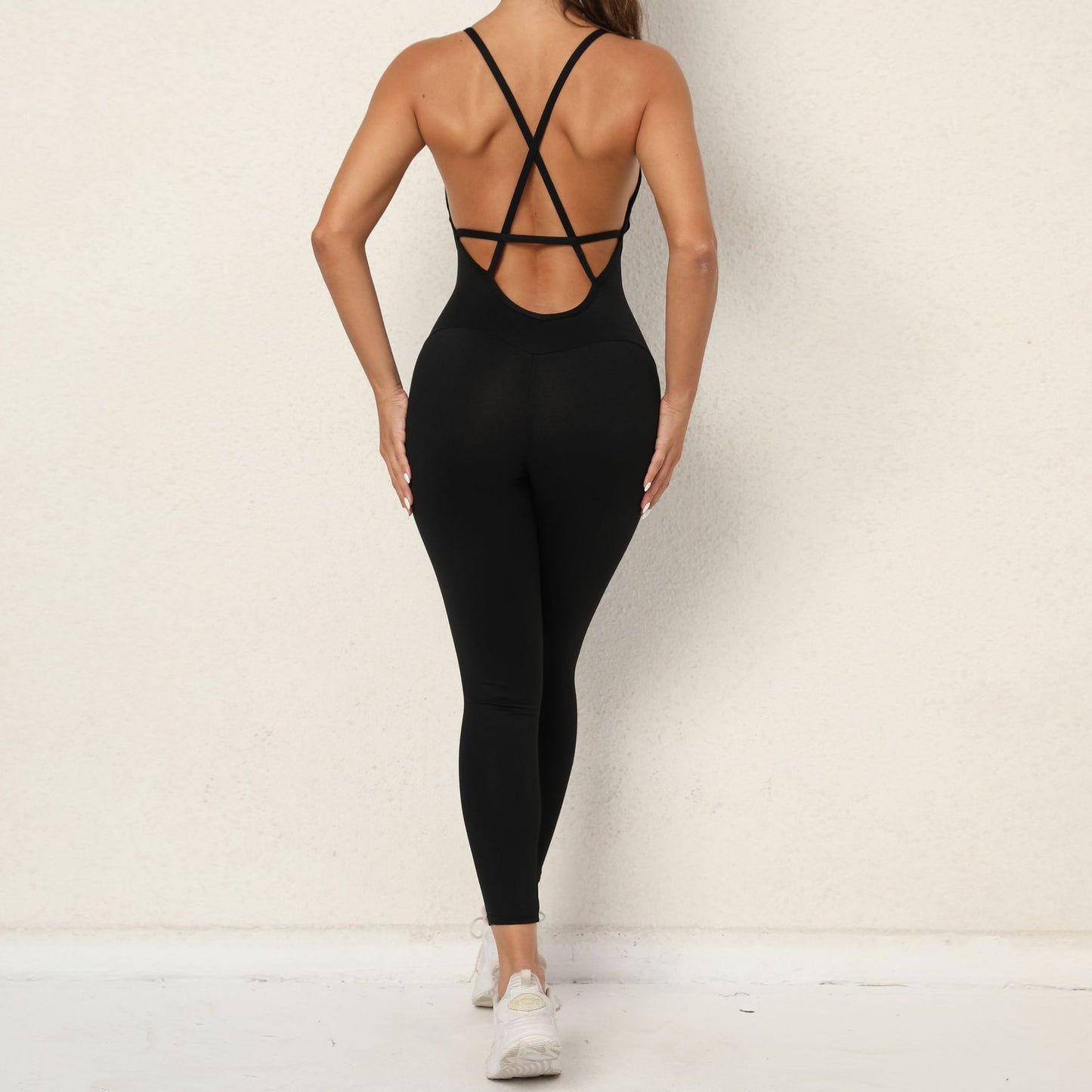 Tight Backless Suspenders Sports Running Fitness Yoga Jumpsuit Wholesale Womens Clothing