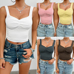 Solid Color Slim Fit Twist Camisole Tops Wholesale Womens Clothing N3824041600003