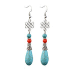 Vintage Turquoise Teardrop Bead Earrings Women Accessories Wholesale Vendors