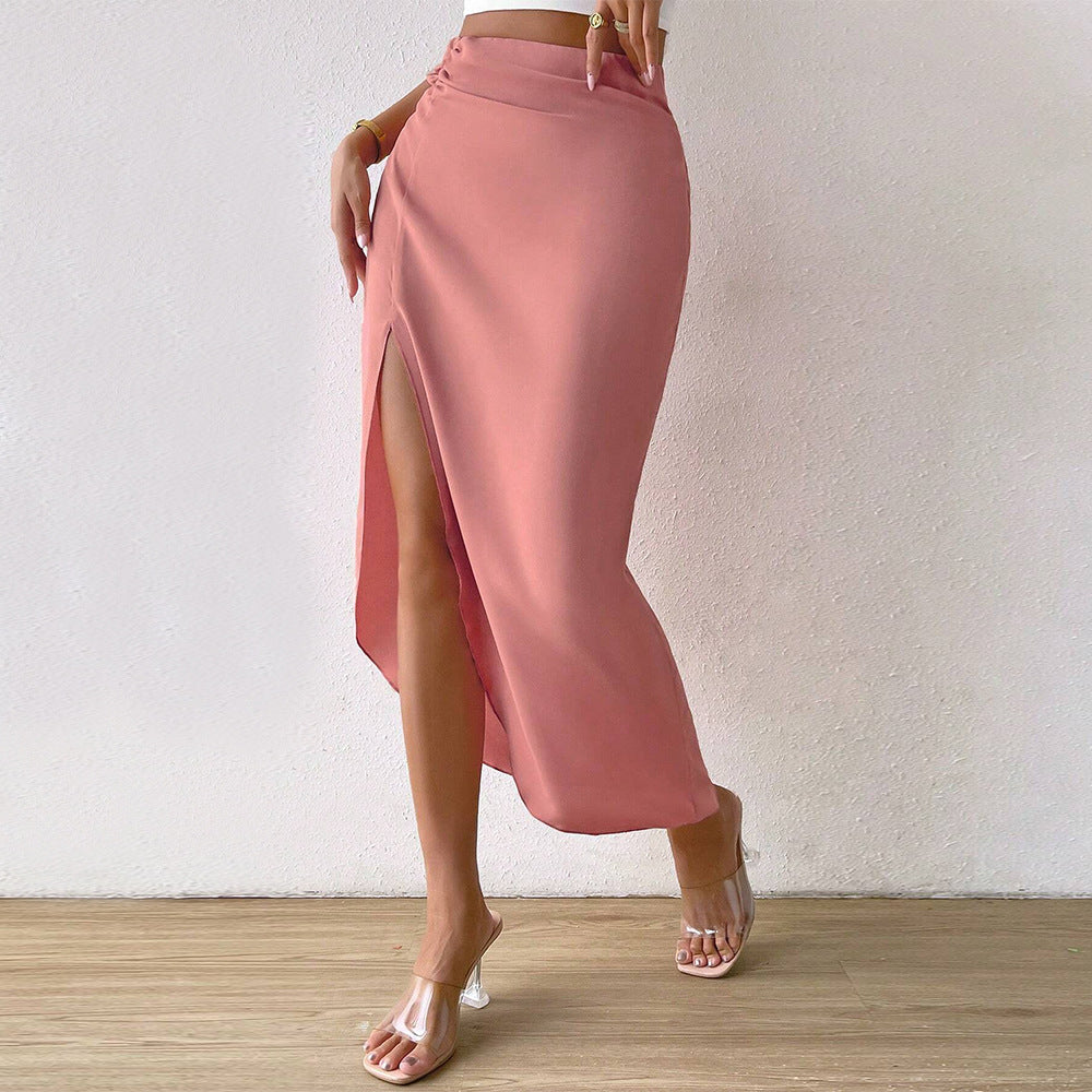 Sexy Slit Fashion Pink Hip Skirts Wholesale Womens Clothing N3824091000089