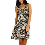 Independence Day Floral Leopard Print Pocket Midi Vest Dress Wholesale Womens Clothing N3824040700296