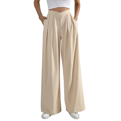 Pleated Casual Wide Leg Pants Loose Pants Wholesale Womens Clothing N3824052000071