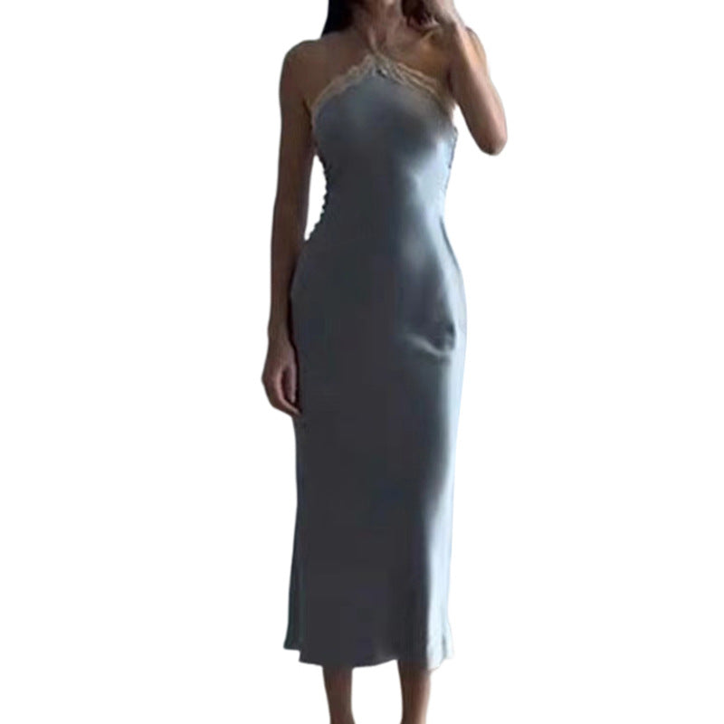 Sexy Hanging Neck One Neck Backless Slimming Dresses Wholesale Dresses