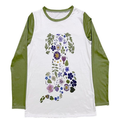 Floral Print Crew Neck Long Sleeve T-Shirt Wholesale Womens Clothing N3824022600057