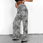 Zebra Print Niche Casual All-Match Wide-Leg Pants Wholesale Women'S Bottoms