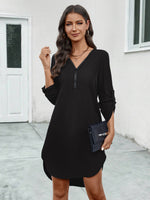 Zipper Long Sleeve Shirt Dresses Wholesale Womens Clothing N3824062800050
