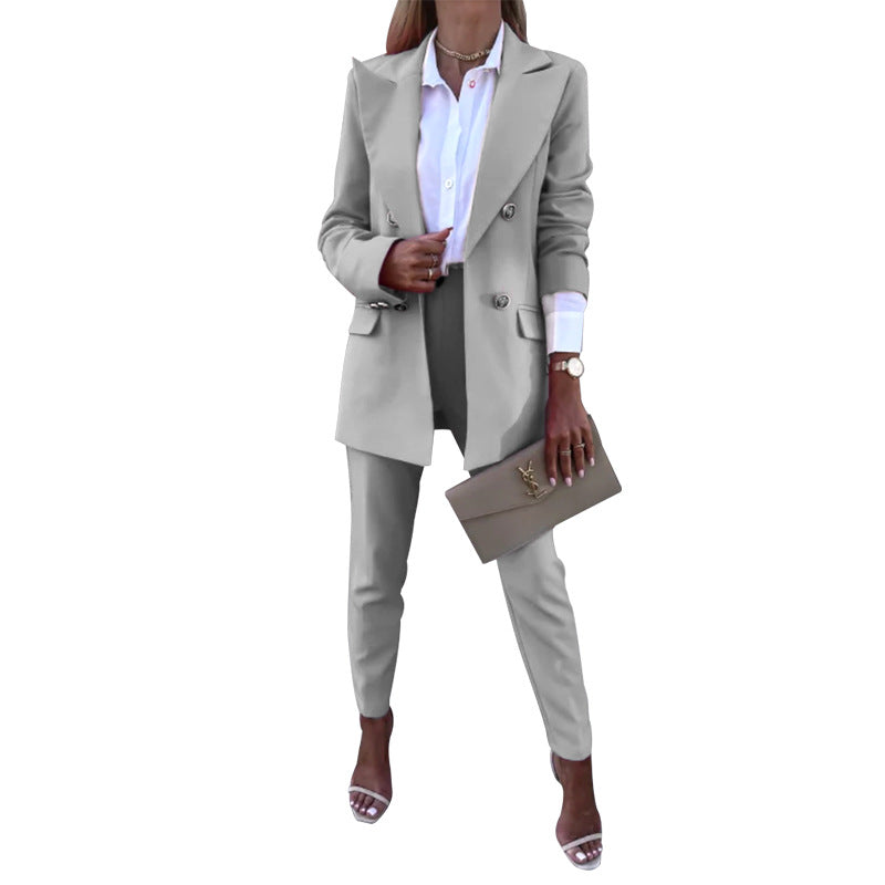 Solid Color Blazer And Pants Two Piece Suit Wholesale Womens Clothing N3823103000012