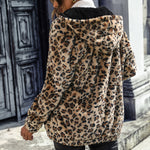 Hooded Long Sleeve Leopard Print Mid Length Reversible Velvet Coats Wholesale Womens Clothing N3823111600031