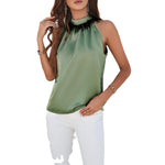 Casual Sleeveless Stand Collar Feather Tops Wholesale Womens Clothing N3824022600006