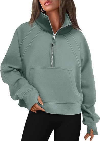 Fleece Sweatshirt with Half Zipper Short Stand Collar Wholesale Womens Clothing N3824070900007