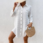 Resort Beach Jacket Bikini Cover Up Button Down Shirt Wholesale Womens Clothing N3824022600104