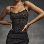 All-Match Lace Jacquard Slim Sexy Sling Crop Tops Wholesale Women'S Tops