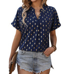 Rhombus Shape Bronzing Shirts Wholesale Womens Clothing N3824022600065