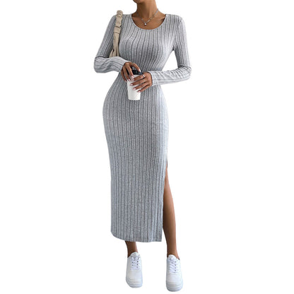 Slim Split Wrap Hip Midi Bodycon Dresses Wholesale Womens Clothing N3824070500027