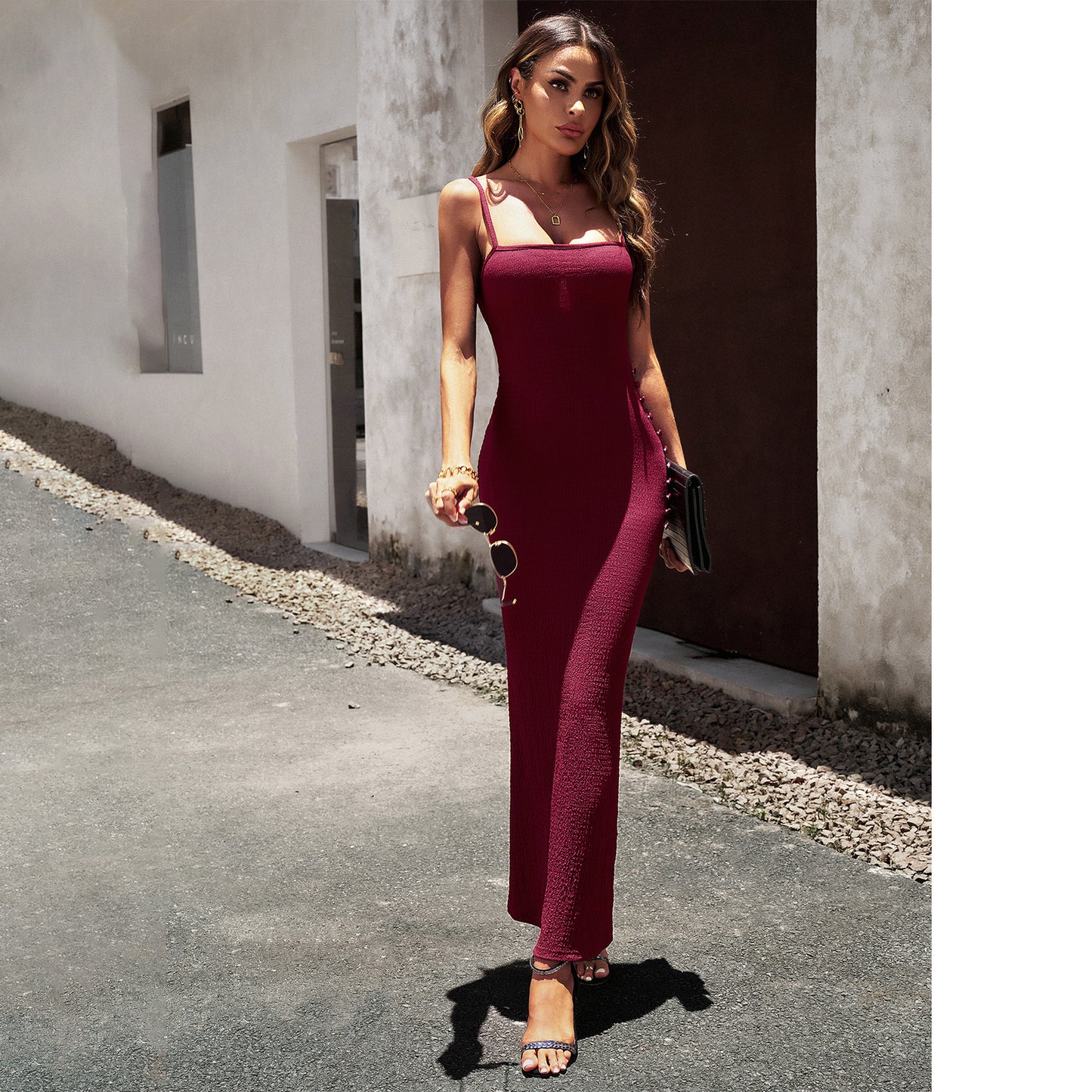 Sexy Sheath Knit Camisole Wrap Dress Wholesale Dresses