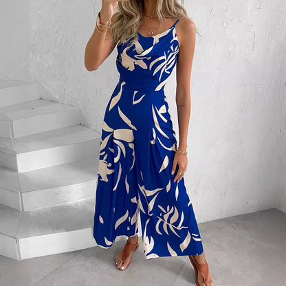 Summer Printed Sling Jumpsuit Wholesale Womens Clothing N3824052000041