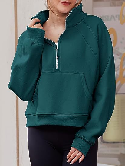 Fleece Sweatshirt with Half Zipper Short Stand Collar Wholesale Womens Clothing N3824070900007