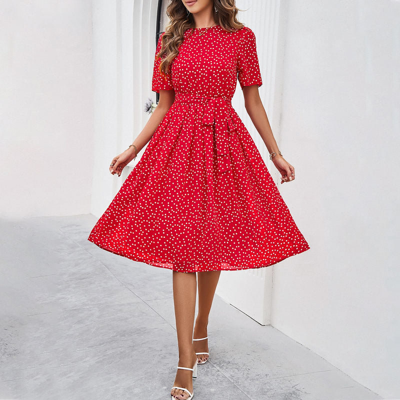 Casual Polka Dot Print Dresses Wholesale Womens Clothing N3824040100115