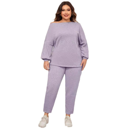 Strapless Plus Size Baggy Sweatshirts Pants Sets Wholesale Womens Clothing N3824091200165