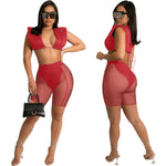 Sexy Mesh Summer Bikini Shorts Set Wholesale Womens Clothing N3824011100005