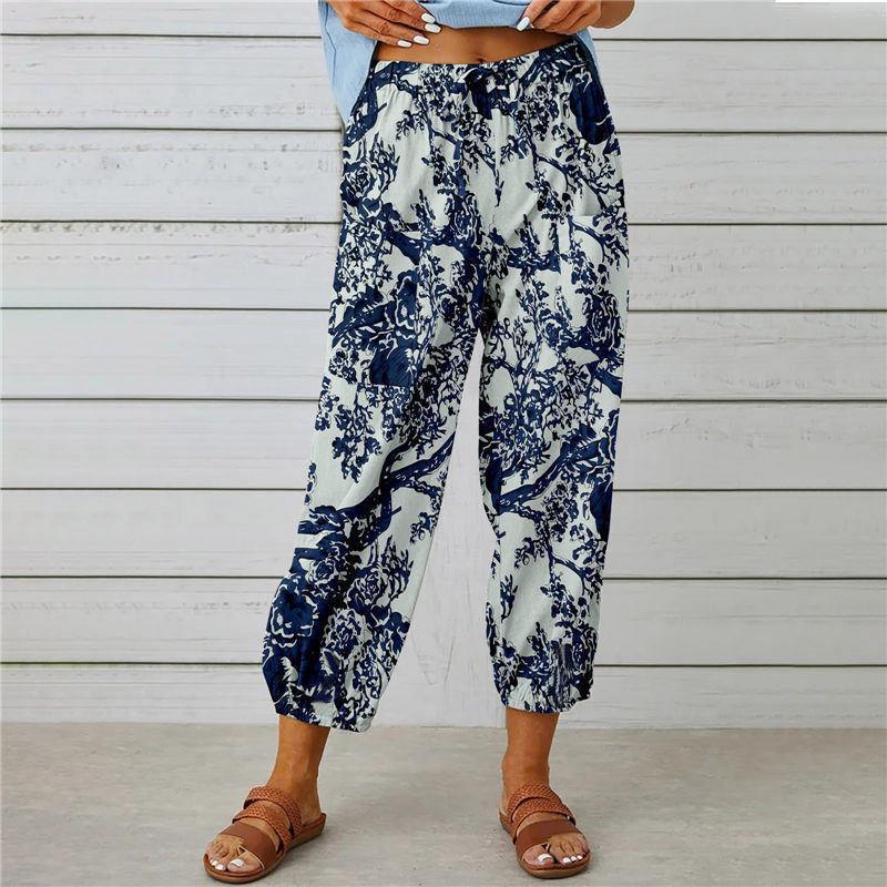 Fashionable Ethnic Print Casual  Cropped Bloomer Pants Wholesale Womens Clothing N3823070300188