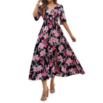 Resort Casual Printed Swing Dress Wholesale Womens Clothing N3824042900075