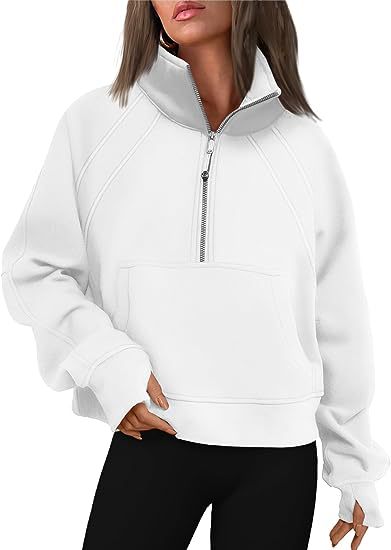 Fleece Sweatshirt with Half Zipper Short Stand Collar Wholesale Womens Clothing N3824070900007