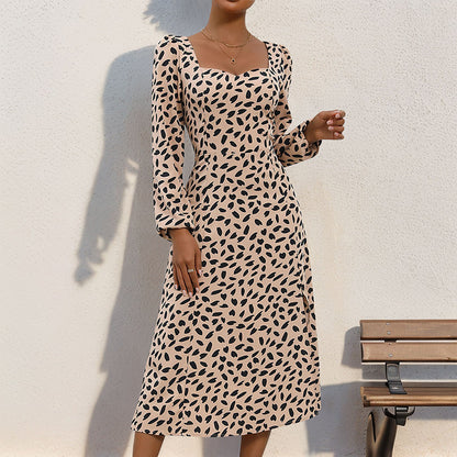 Long Sleeve Leopard Print Dresses Wholesale Womens Clothing N3824062800022