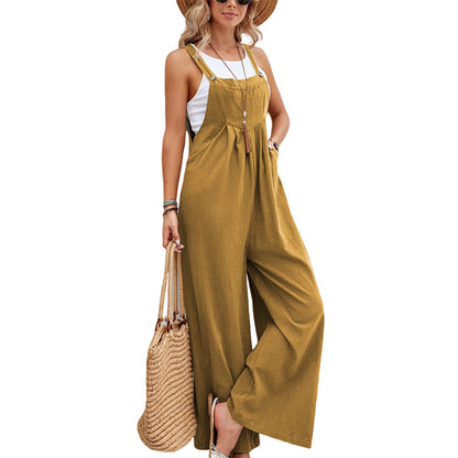 Solid Color Casual Overalls Wholesale Women's Jumpsuits and Rompers N3824070900037