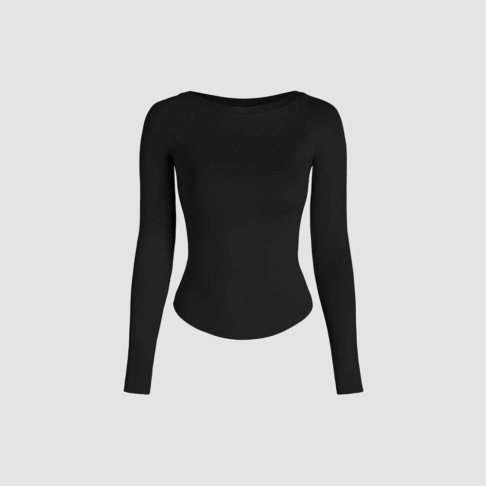 Casual Slim High Elastic Knitted Long-Sleeved Tops Wholesale Womens Clothing N3824072000228