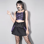 Punk Style Sexy Slim Collision Color Camisole Top And Short Skirt Set Wholesale Women'S 2 Piece Sets