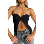 Sexy Solid Color Twist Knot Bralette Backless Top Wholesale Womens Tops
