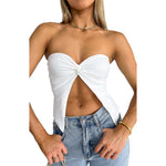 Sexy Solid Color Twist Knot Bralette Backless Top Wholesale Womens Tops