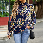 All-Match Slim Floral Long-Sleeved Commuter Top Wholesale Women'S Top