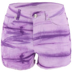 Light Purple Dyed Mid-Rise Denim Shorts For Women Wholesale Clothing N3823090500035