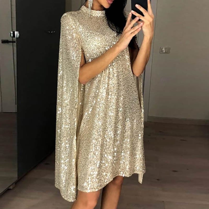 Women's Stand Collar Sequin Dresses Wholesale Womens Clothing N3823111600002
