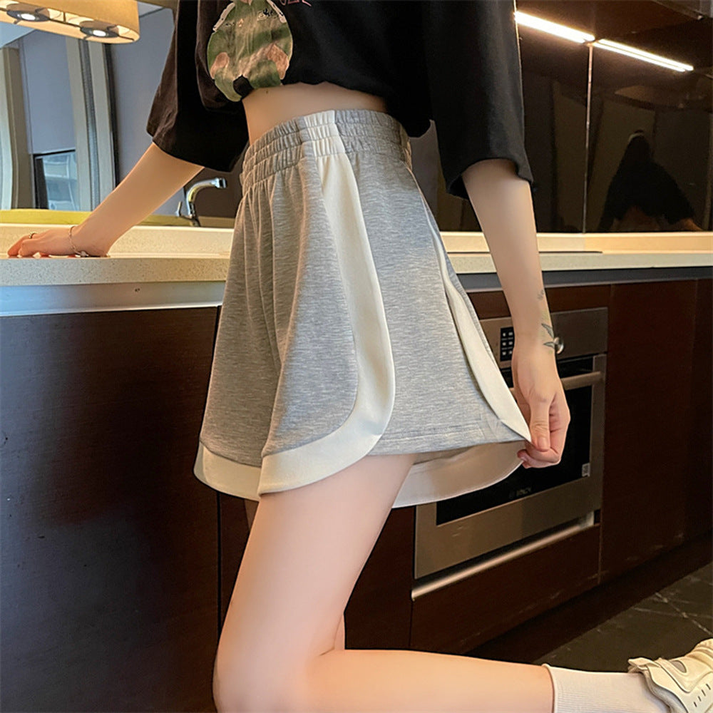 High-Waisted Loose And Thin A-Line Wide Leg Sports Shorts Wholesale Womens Clothing