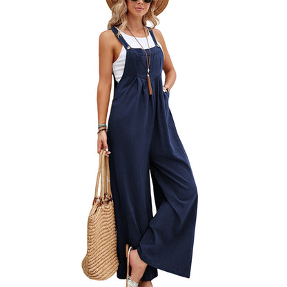 Solid Color Casual Overalls Wholesale Women's Jumpsuits and Rompers N3824070900037