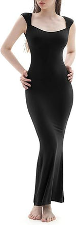 Square Neck Bodycon Fishtail Maxi Dresses Wholesale Womens Clothing N3824061200013
