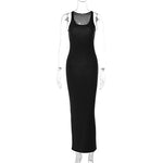Sleeveless Tight Sexy U-Neck Solid Color Dress Wholesale Dresses