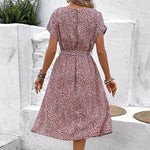 Retro Women's Round Neck Floral Dresses Wholesale Womens Clothing N3824022600085