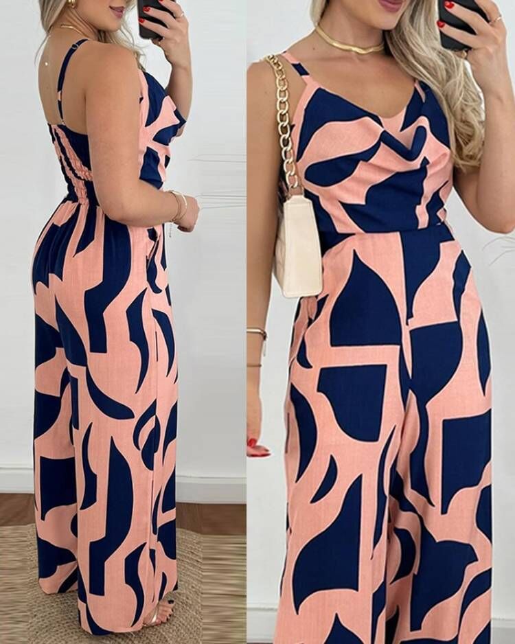 Summer Printed Sling Jumpsuit Wholesale Womens Clothing N3824052000041