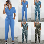 Sexy V-Neck Short Sleeve Crossover Jumpsuit Wholesale Womens Clothing N3824050700097