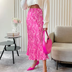 High Waist Printed Stripe Contrast Color A-Line Skirt Temperament Wholesale Women'S Bottoms