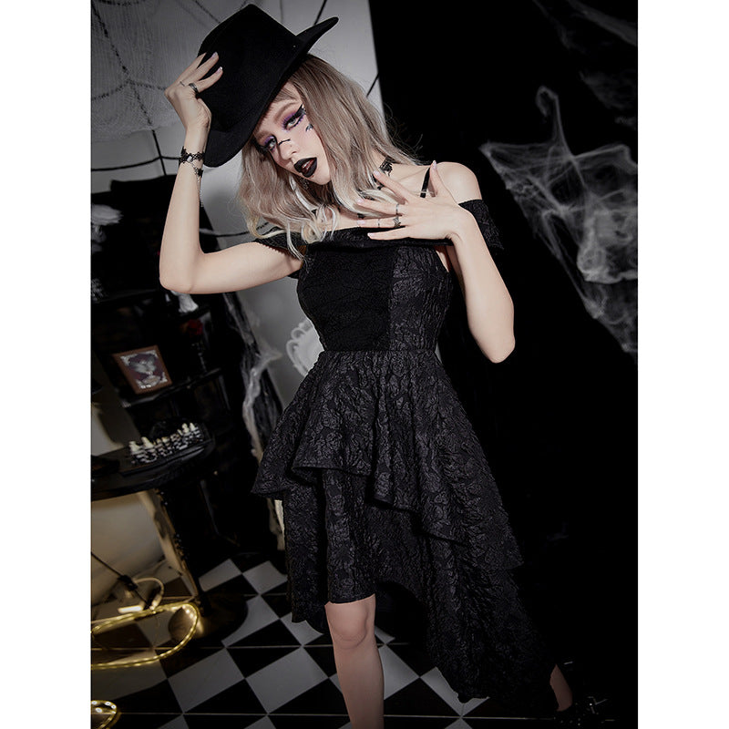 Gothic Wind Slim Waist One-Piece Neckline Sling Dress Wholesale Dresses