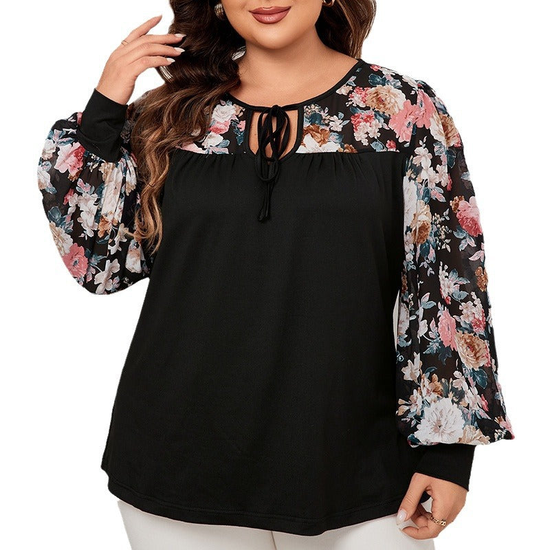 Floral Printed Long Sleeve Round Neck Shirt Wholesale Womens Clothing N3824091200166