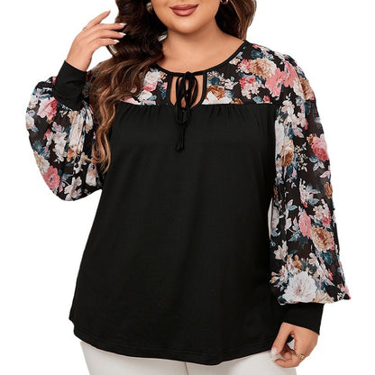 Floral Printed Long Sleeve Round Neck Shirt Wholesale Womens Clothing N3824091200166