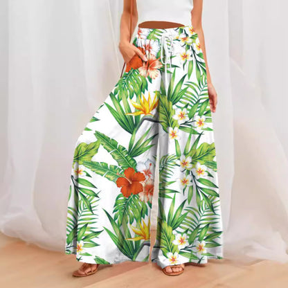 Plus Size Printed Loose Holiday Style Trousers Wholesale Womens Clothing N3824080500023